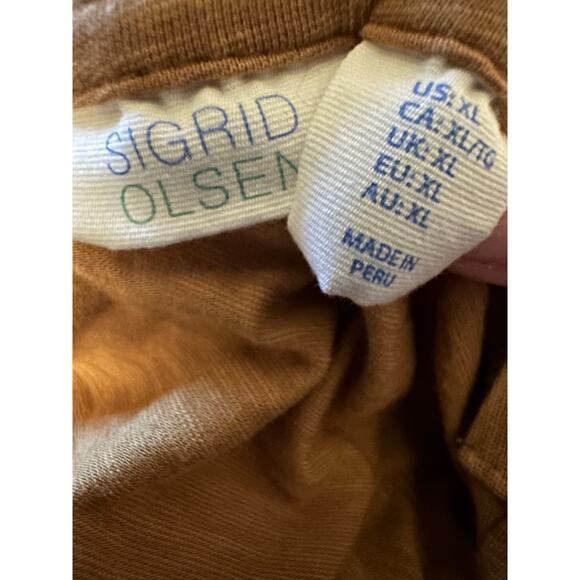 Sigrid Olsen Relaxed Pocket Tee, Copper Brown, Size XL - Picture 5 of 5